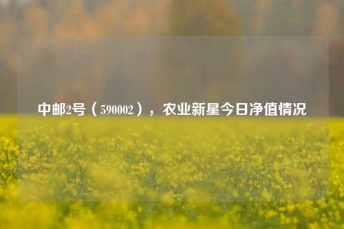 中邮2号(590002),农业新星今日净值情况