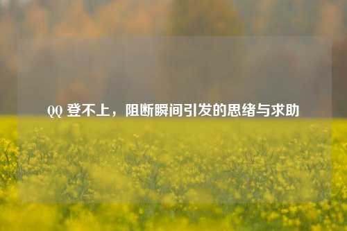 登不上,阻断瞬间引发的思绪与求助