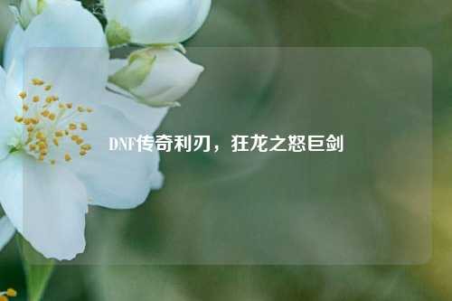 DNF传奇利刃,狂龙之怒巨剑