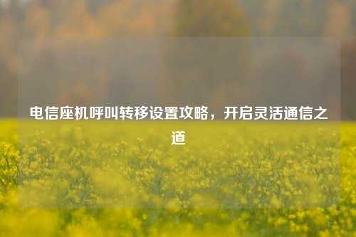 电信座机呼叫转移设置攻略,开启灵活通信之道