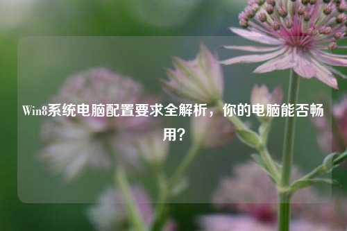 Win8系统电脑配置要求全解析,你的电脑能否畅用?