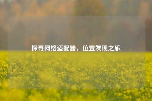 探寻 适配器,位置发现之旅