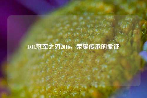 LOL冠军之刃2016,荣耀传承的象征