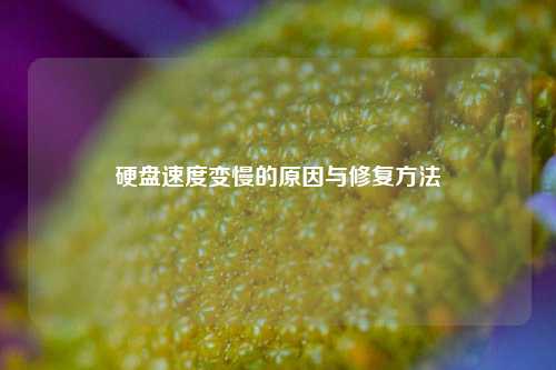 硬盘速度变慢的原因与修复