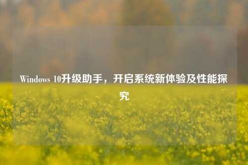 Windows 10升级助手,开启系统新体验及性能探究