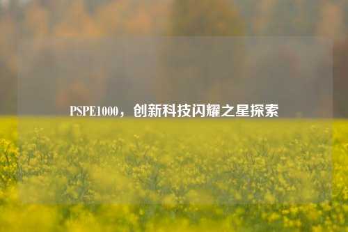 PSPE1000,创新科技闪耀之星探索