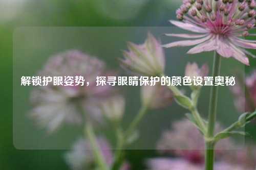 解锁护眼姿势,探寻眼睛保护的颜色设置奥秘