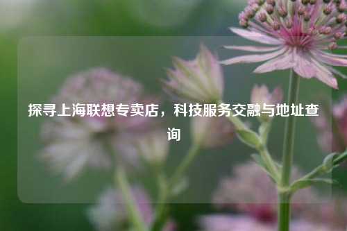 探寻上海联想专卖店,科技服务交融与地址查询