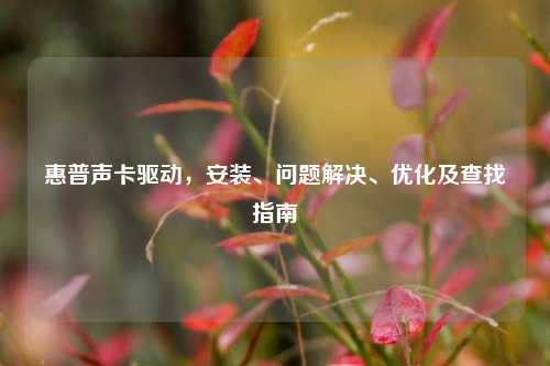 惠普声卡驱动,安装、问题解决、优化及查找指南