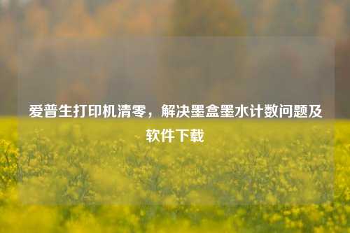 爱普生打印机清零,解决墨盒墨水计数问题及软件下载