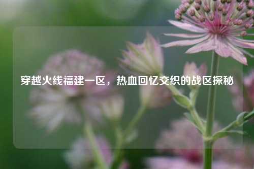 穿越火线福建一区,热血回忆交织的战区探秘