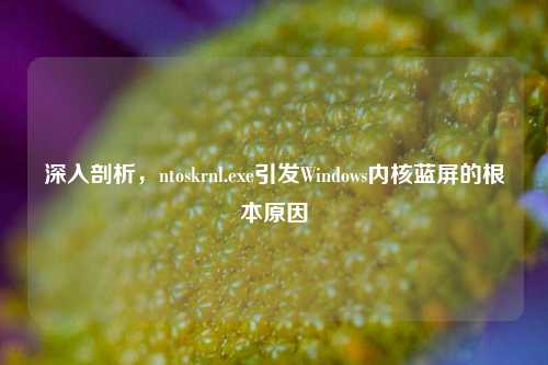 深入剖析,ntoskrnl.exe引发Windows内核蓝屏的根本原因