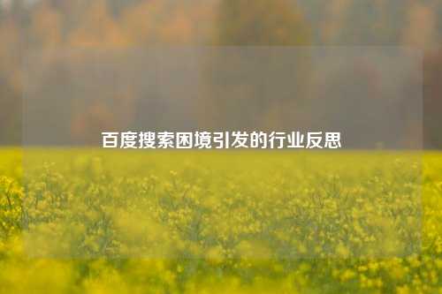百度搜索困境引发的行业反思