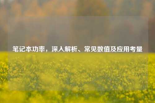 笔记本功率,深入解析、常见数值及应用考量