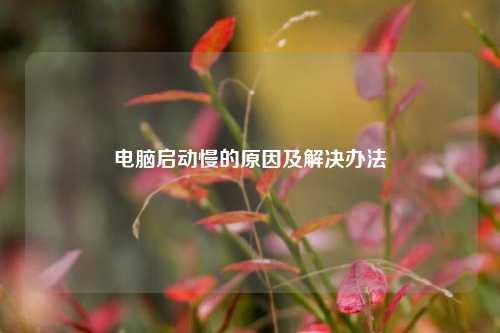 电脑启动慢的原因及解决办法